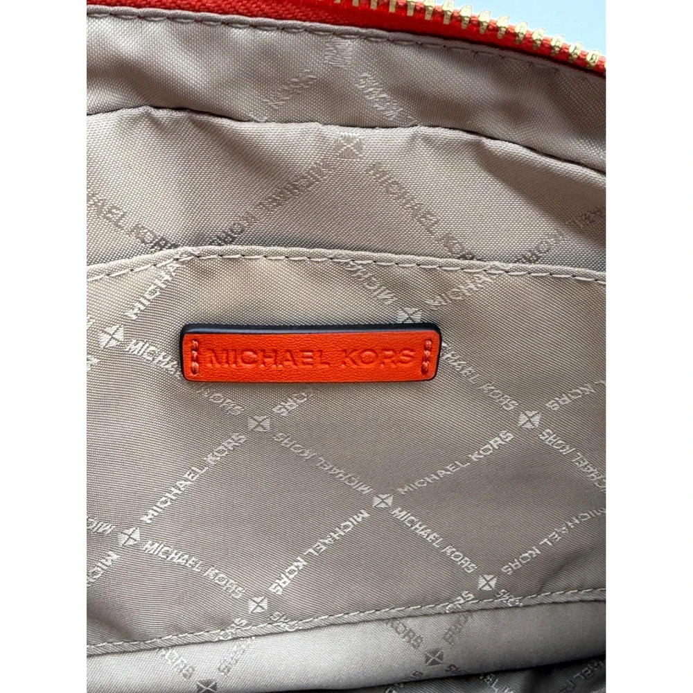 Michael Kors Jet Set Large EW Crossbody Bag Orange Pink Monogram Logo